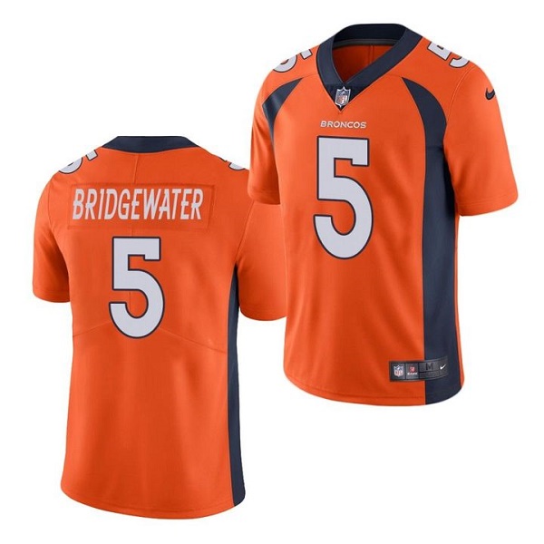 Men's Denver Broncos #5 Teddy Bridgewater Orange Vapor Untouchable Limited Stitched